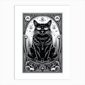 Black Cat tarot card Art Print