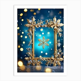 An Ornate Fanciful Christmas Frame Rich In Holiday Decor Where Details Of Garlands Ornaments An (5) Art Print