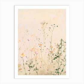 Wildflowers - Soft Colors Painting Landscape. Delicate Illustration Art Print