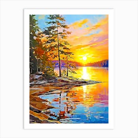 Sunset By The Lake 1 Art Print