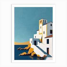 Aegean Aesthetics: A Minimalist Journey, Greece Art Print