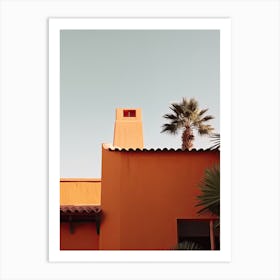 Orange House With Palms Retro Summer Photography 2 Art Print