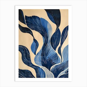 'Blue Leaves' 5 Art Print