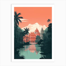 Rangoon Myanmar Travel Illustration 1 Art Print