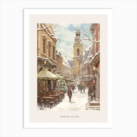 Vintage Winter Poster Krakow Poland 2 Art Print