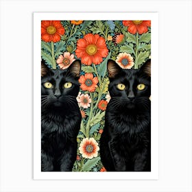 William Morris Two Black Cats Art Print