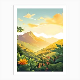 Sunset In The Jungle 1 Art Print