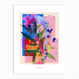 Bluebonnet 5 Neon Flower Collage Poster Art Print