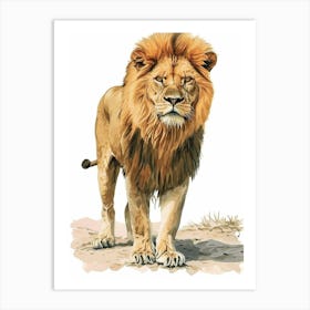 Barbary Lion Hunting 1 Art Print