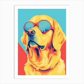 Golden Retriever In Sunglasses Art Print