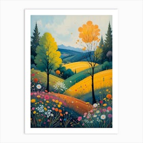 Trees In The Meadow Art Print