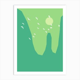Green Dreamy Mountains Art Print