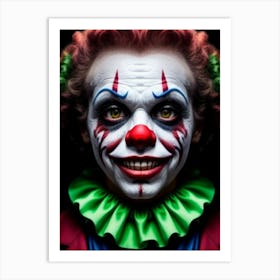 Haunted Creepy Clown Art Print