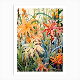 Tropical Plant Painting Spider Plant 5 Art Print