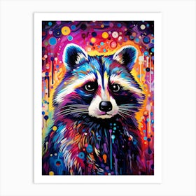 A Honduran Raccoon Vibrant Paint Splash 3 Art Print