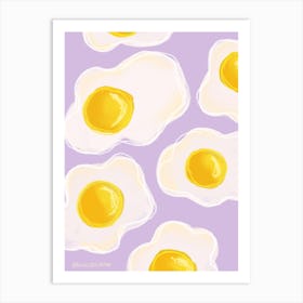 Fried Eggs Lavender Art Print