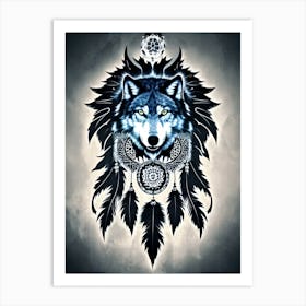 Wolf Dreamcatcher 2 Art Print