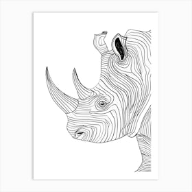 Rhinoceros Vector Illustration animal lines art Art Print