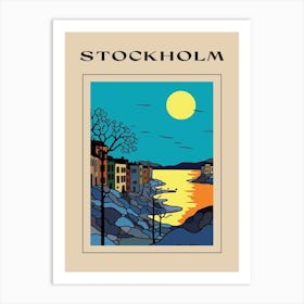 Minimal Design Style Of Stockholm, Sweden 4 Poster Art Print