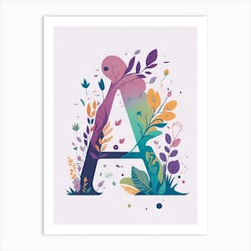 Colorful Letter A Illustration 124 Art Print