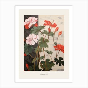 Flower Illustration Geranium 4 Poster Art Print