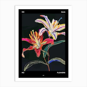 No Rain No Flowers Poster Lily 4 Art Print