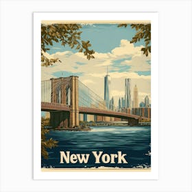 Aihrgdesign A Mid Century Modern Travel Poster For New York Art Print