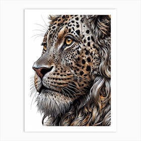 Lion Head 2 Art Print