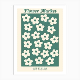 Flower Markets green Art Print