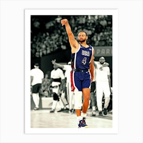 Stephen Curry Of Team United States Reacts During The Men S Gold Medal Game Between Team France Art Print