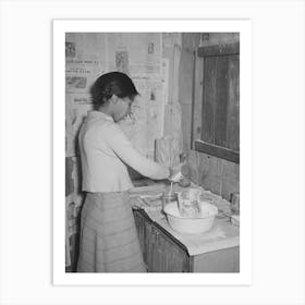 Wife Of Pomp Hall, Tenant Farmer, Making Biscuits For Breakfast, Creek County, Oklahoma, See General Captio Art Print