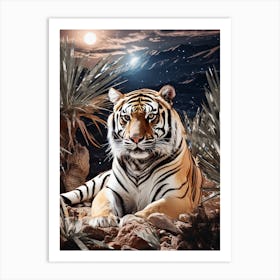 Tiger in a cosmic style Art Print