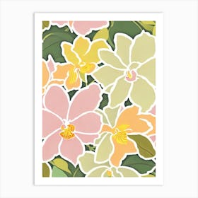 Orchids Pastel Floral 2 Flower Art Print