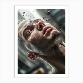 Man With Broken Head Art Print