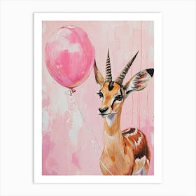 Cute Antelope 2 With Balloon Art Print