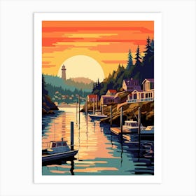 Gig Harbor Washington Retro Pop Art 1 Art Print