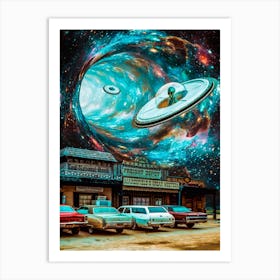 Western Ufo Invasion Aliens Art Print