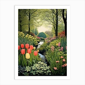 Keukenhof Gardens Netherlands Henri Rousseau Style 2 Art Print