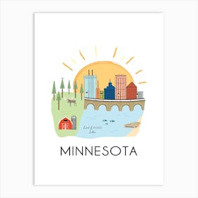 Minnesota Land of 10,000 Lakes Art Print