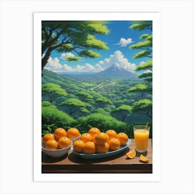 Oranges On A Table 1 Art Print