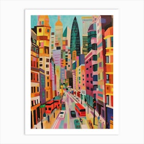 Kitsch Colour Pop London Cityscape Art Print