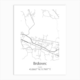 Brdovec,Croatia Minimalist Map Art Print