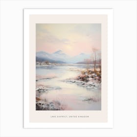 Dreamy Winter Painting Poster Lake District United Kingdom 4 Art Print