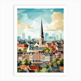 The Hague, Netherlands, Geometric Illustration 1 Art Print