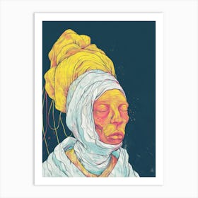 Woman With A Head Scarf Art Print