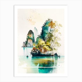 Raja Ampat Indonesia Watercolour Pastel Tropical Destination Art Print