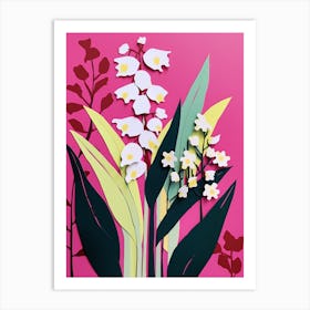 Cut Out Style Flower Art Lily Of The Valley 1 Art Print