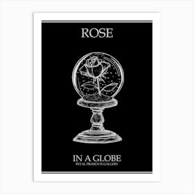 Rose In A Globe Line Drawing 2 Poster Inverted Art Print