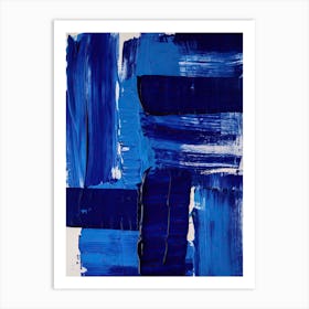 Blue Brush Strokes Abstract 4 Art Print