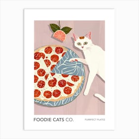 Foodie Cats Co Cat And Pizza 4 Art Print